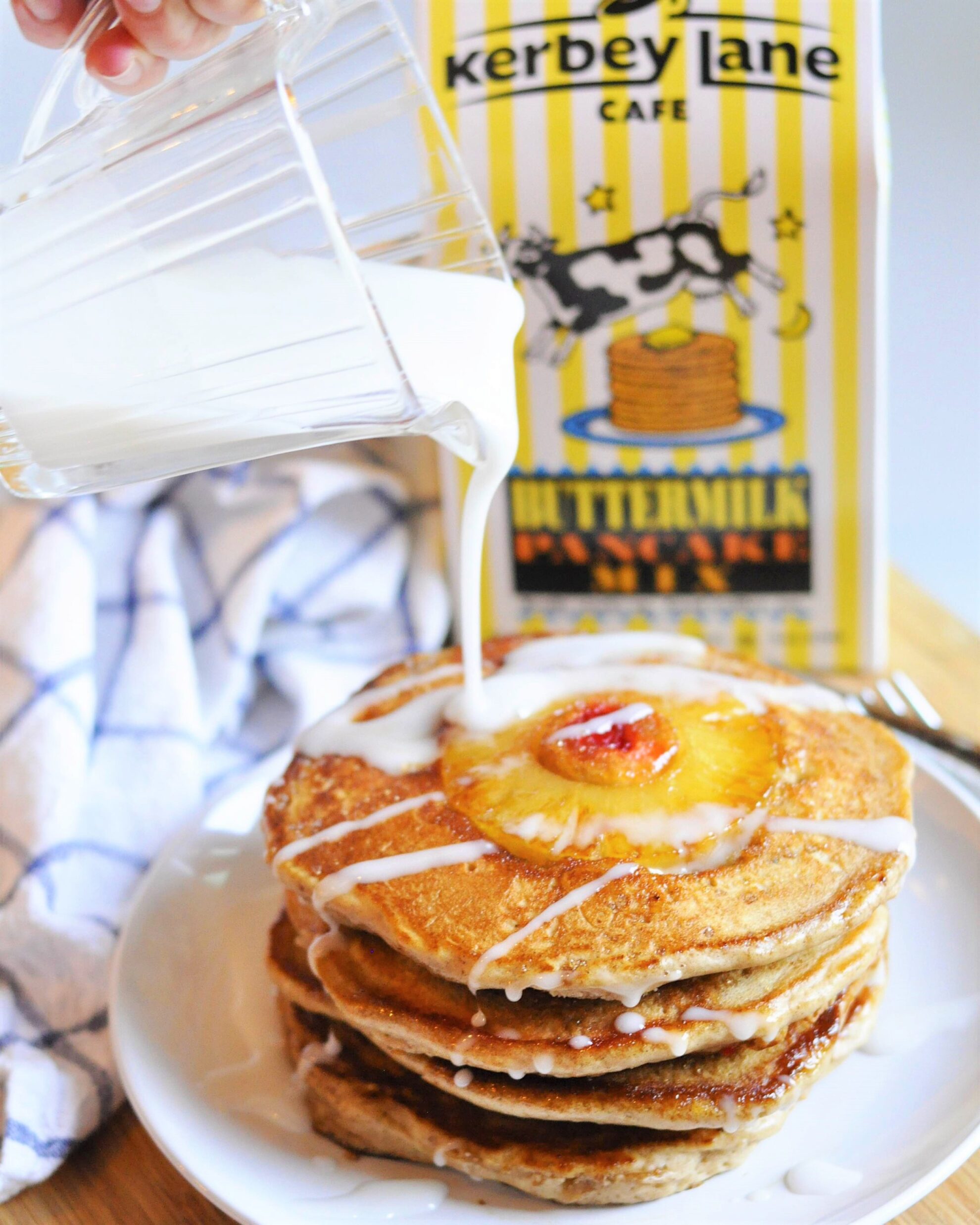 Pineapple Upside Down Pancakes Couple in the Kitchen