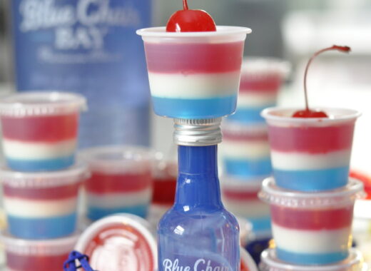 Red white and blue jello shots