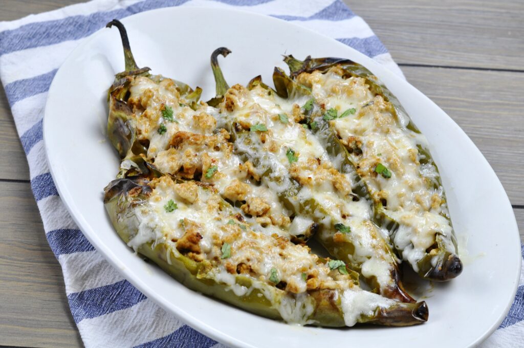 Healthy Stuffed Hatch Chiles Couple in the Kitchen