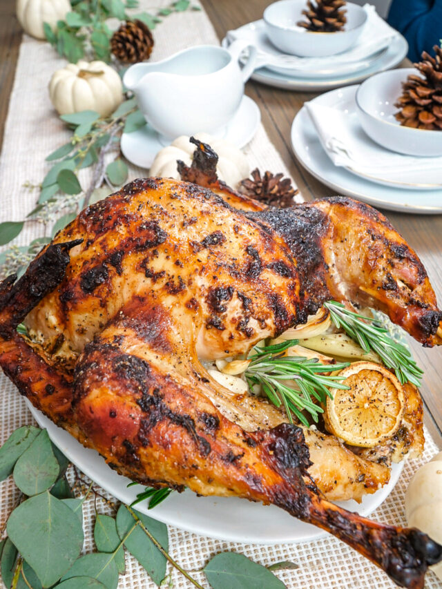 Mayonnaise Roasted Turkey Couple in the Kitchen