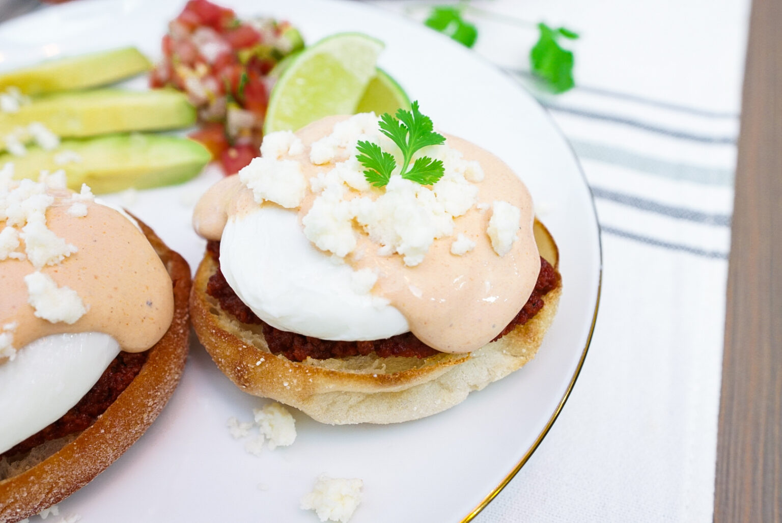 Huevos con Chorizo Benedict Style Couple in the Kitchen