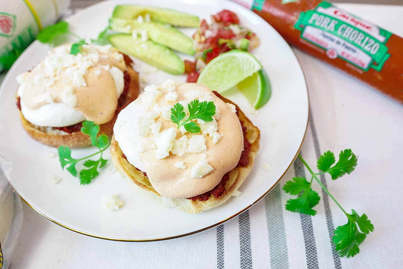 Huevos con Chorizo Benedict Style Couple in the Kitchen