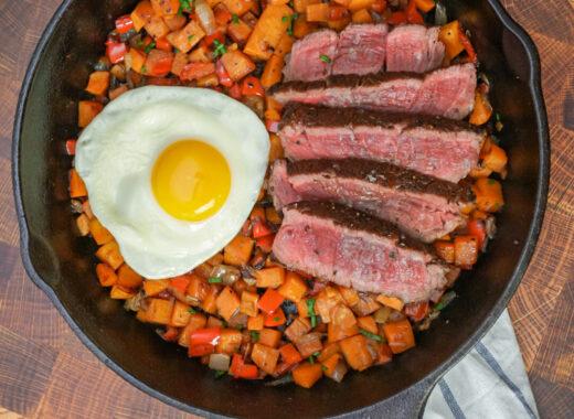 Steak and sweet potato hash