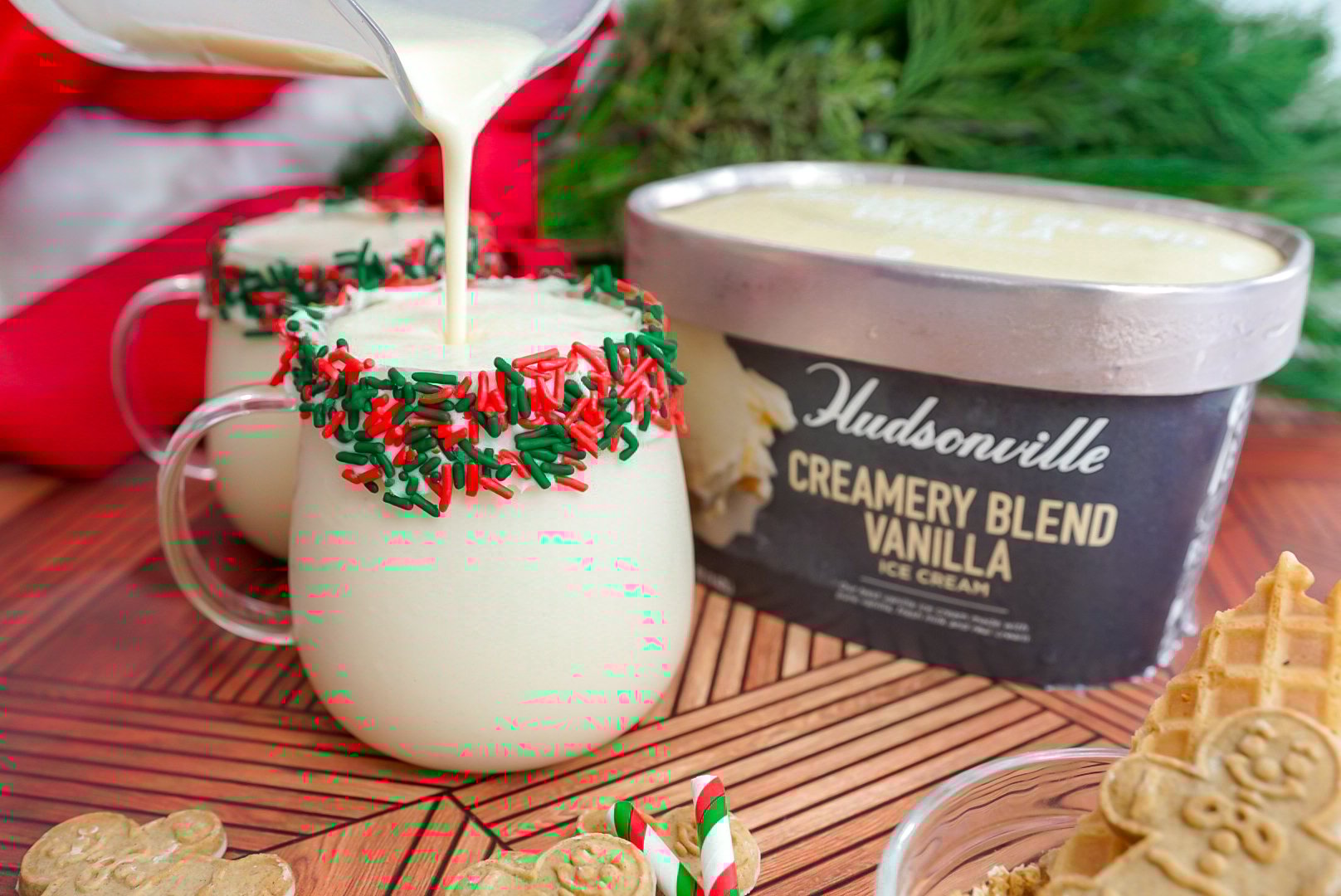 Eggnog Milkshake Couple in the Kitchen