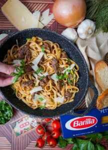 Short Rib Pasta Couple in the Kitchen