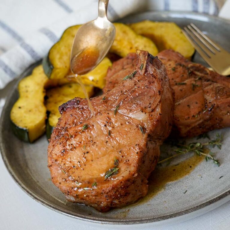 Apple Smoked Pork Chops Couple in the Kitchen