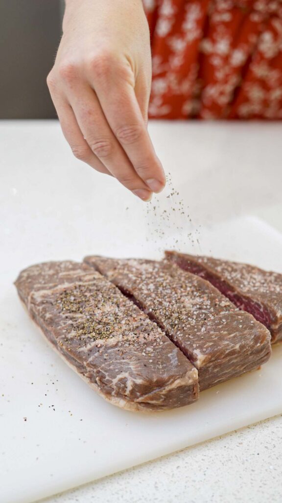 Sirloin Cap Roast Steak cut into thirds for picanha