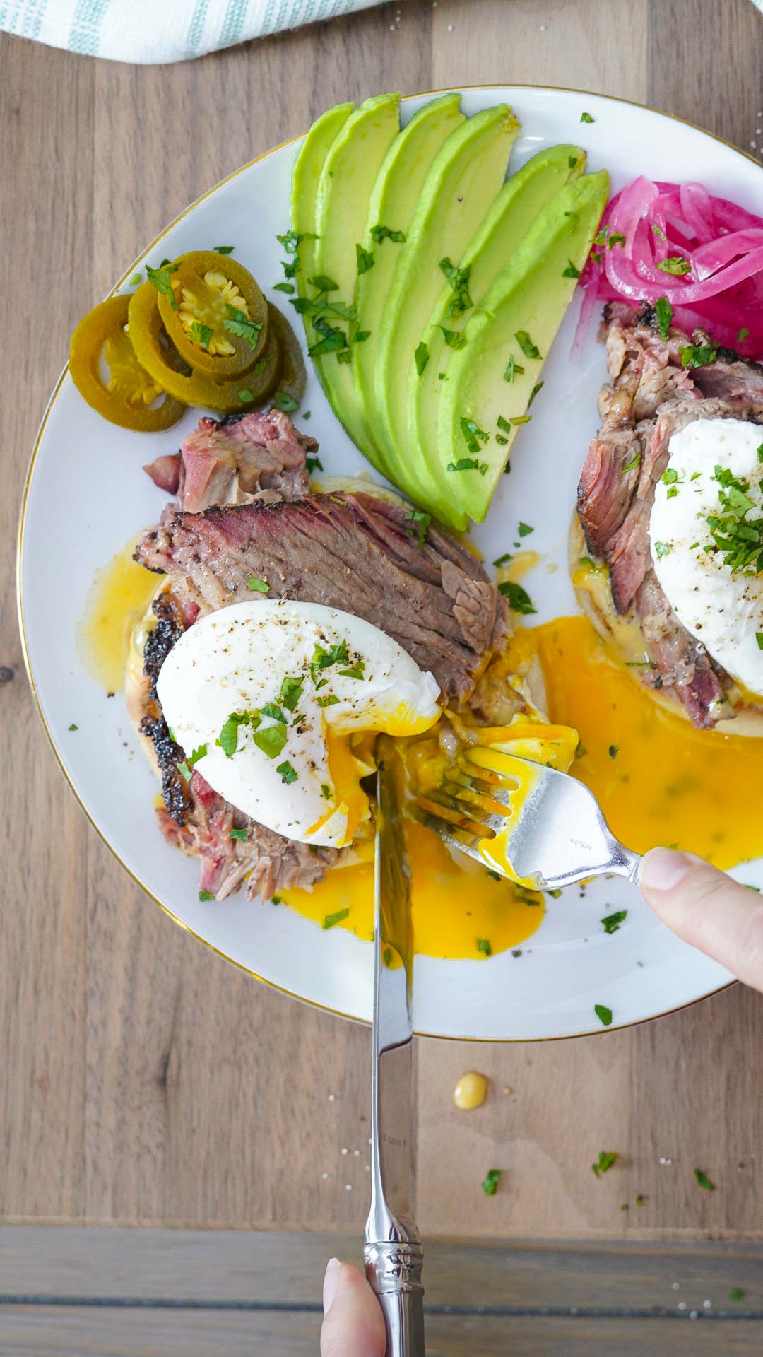 Brisket Breakfast “Benedict” Couple in the Kitchen