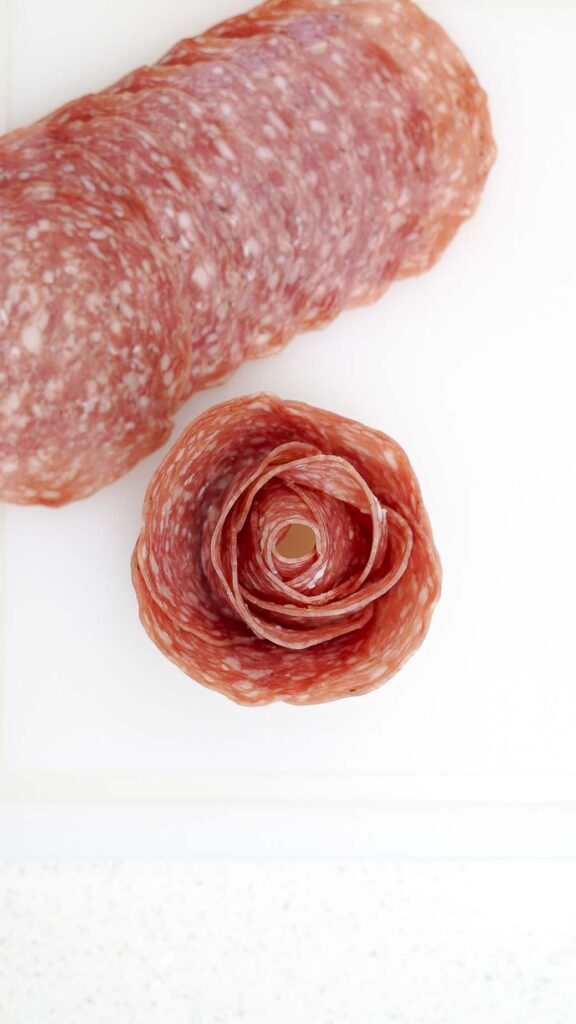 Valentines Day Charcuterie Salami Rose
