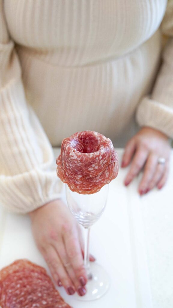 Valentines Day Charcuterie Salami Rose