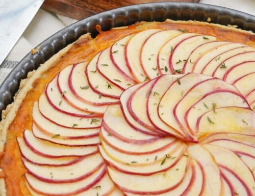Savory Tart with Apple, Cheddar, and Onion Recipe