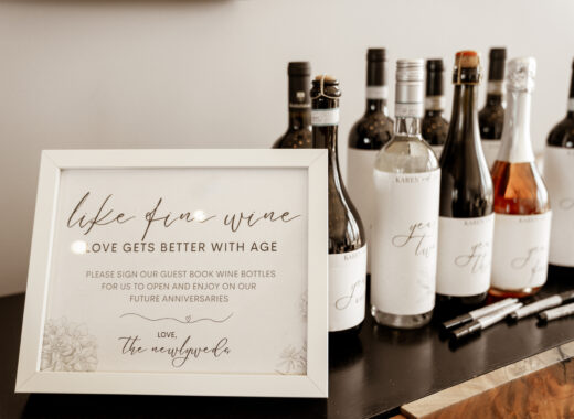 Wine Bottle Wedding Guest Book Sign.