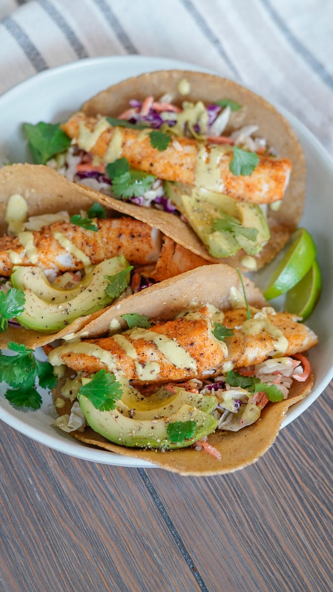 15 Minute Air Fryer Tilapia Fish Tacos Couple in the Kitchen