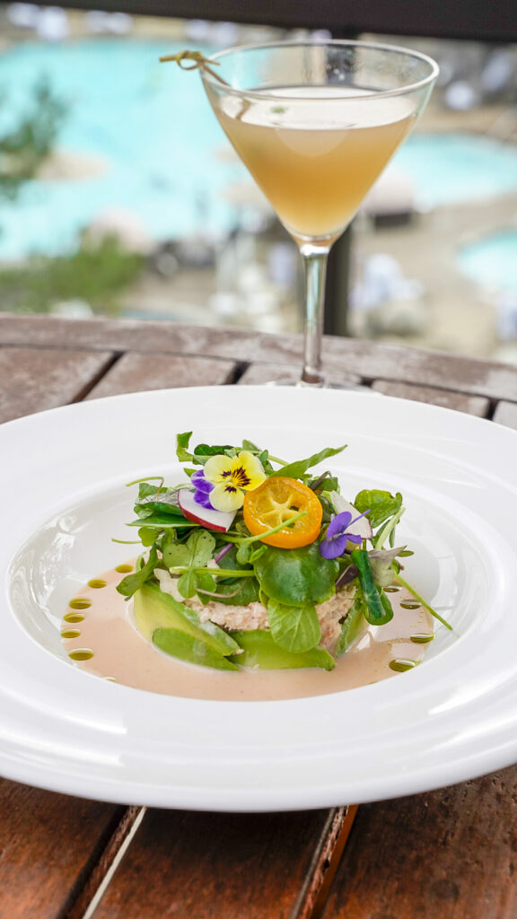 Crab salad at six peaks grill in lake tahoe.