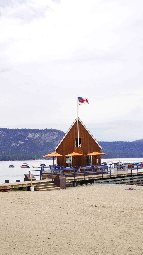 Outside of a Lake Tahoe Waterfront Restaurant.