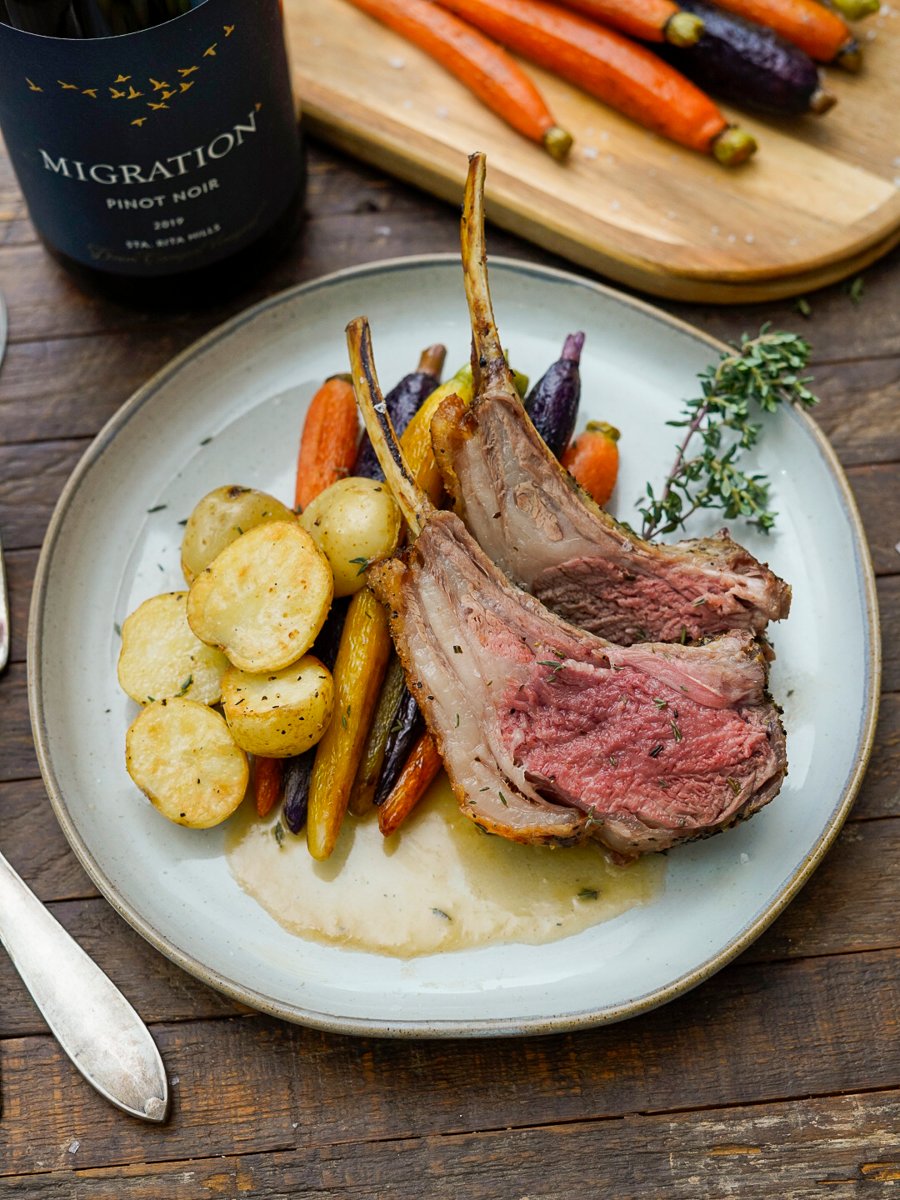 Herb Roasted Rack of Lamb Recipe Couple in the Kitchen