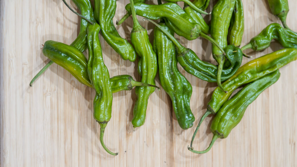 Pack of shishito peppers.