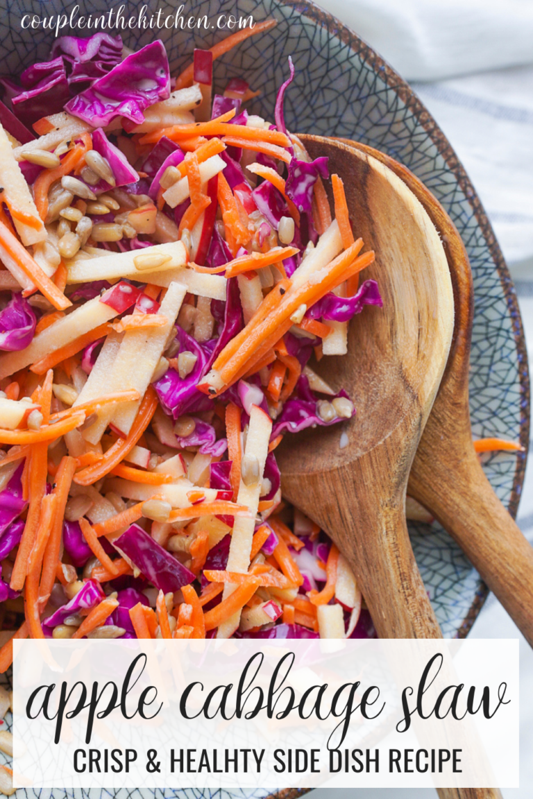 Simple and Healthy Apple Cabbage Slaw Recipe Couple in the Kitchen