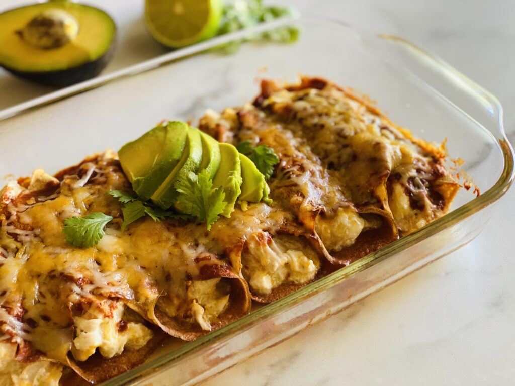 Keto Chicken Enchiladas.