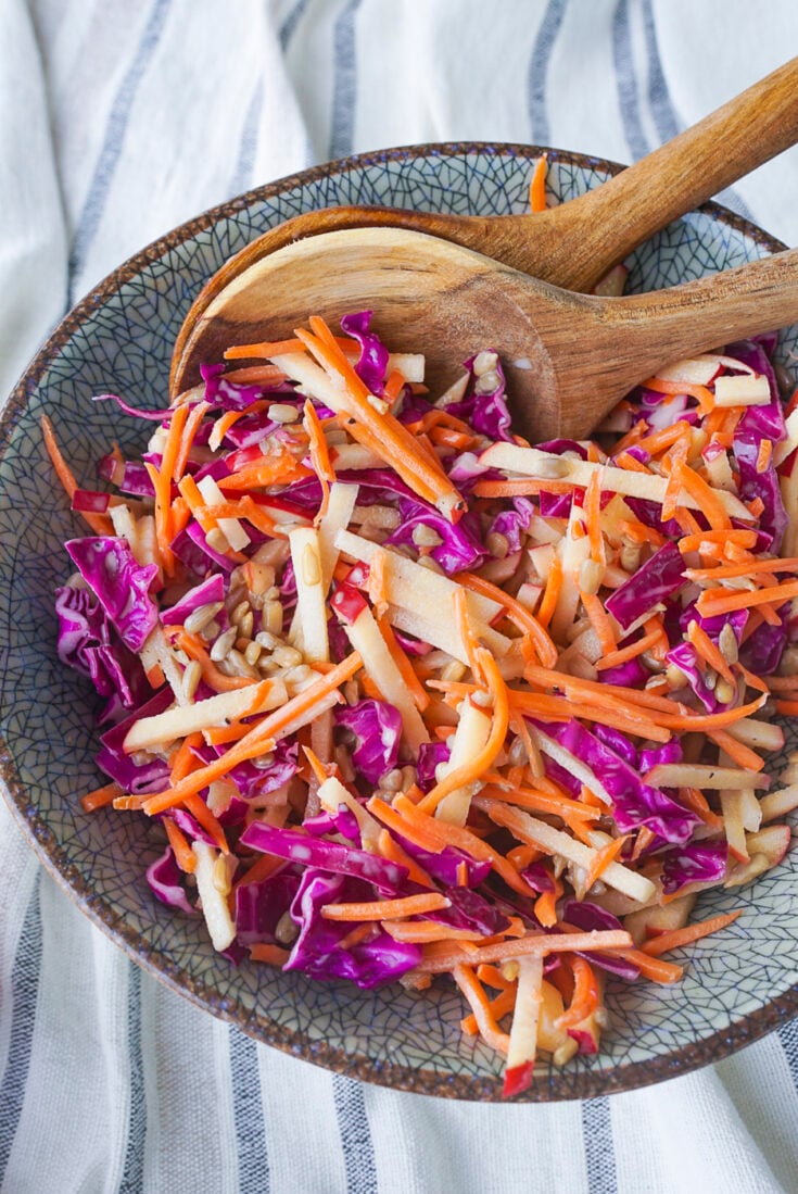Simple and Healthy Apple Cabbage Slaw Recipe Couple in the Kitchen
