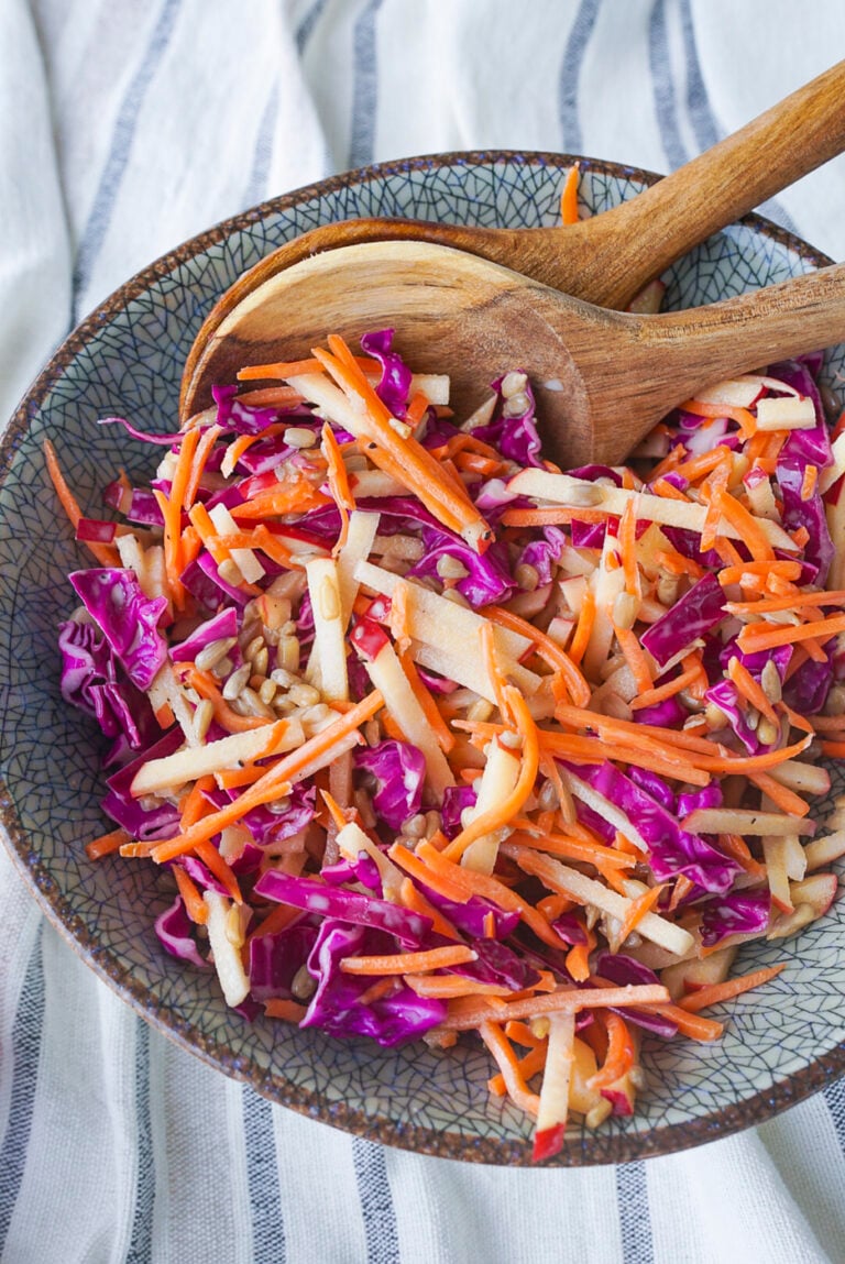 Simple and Healthy Apple Cabbage Slaw Recipe Couple in the Kitchen
