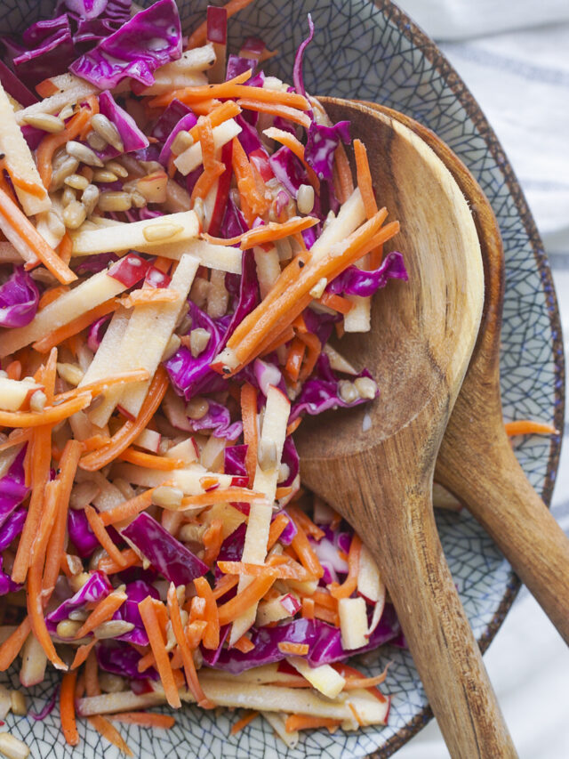 Apple Cabbage Slaw Couple in the Kitchen