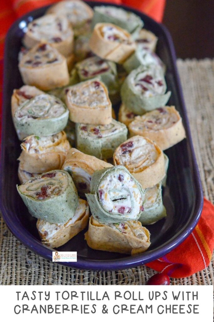 Cranberry Cream Cheese Pinwheel Appetizer.