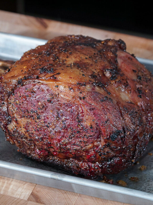 Smoked Prime Rib Recipe Couple in the Kitchen
