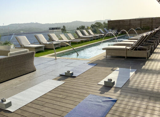 Rooftop pool at an Austin Spa.
