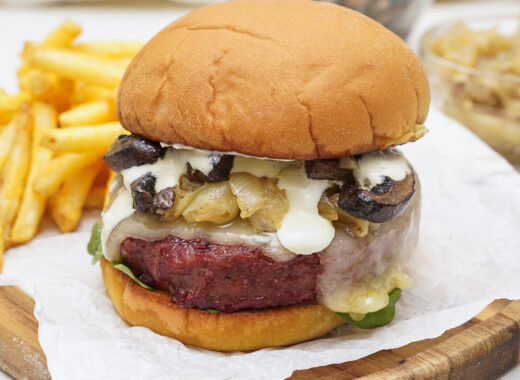 Mushroom Swiss Burger.