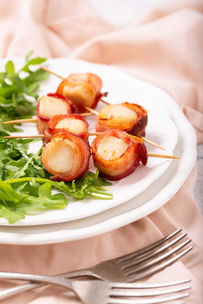 Bacon Wrapped Scallops.