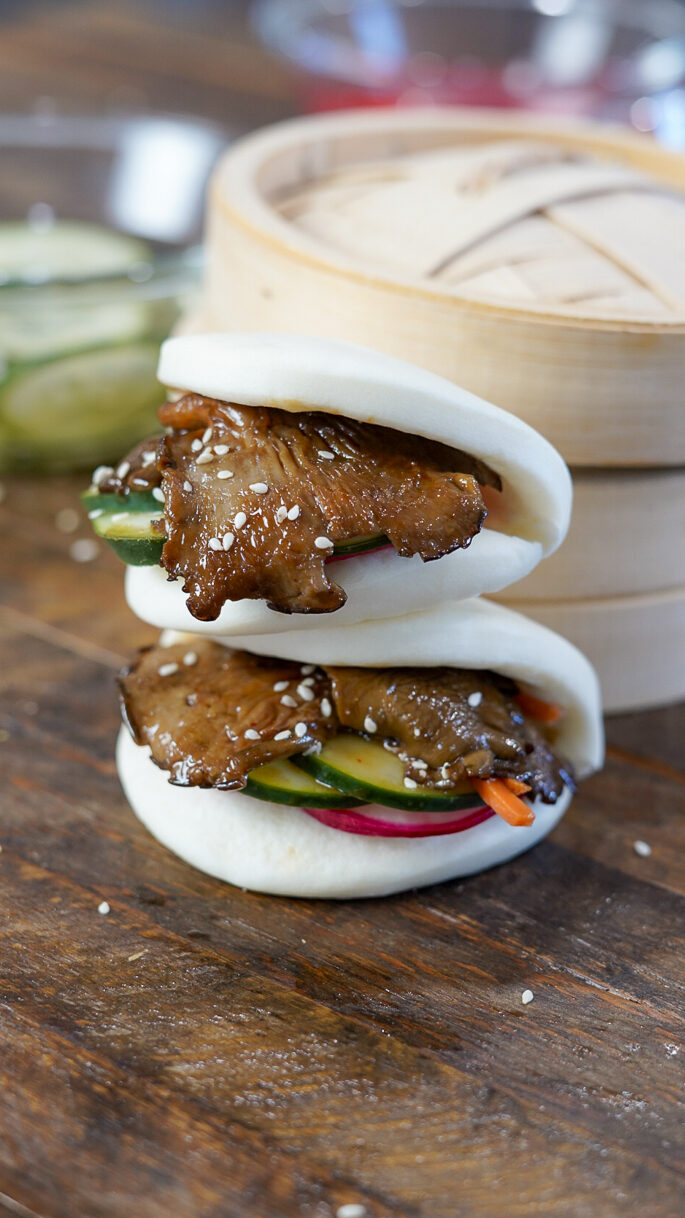 Blue Oyster Mushroom Bao Recipe.