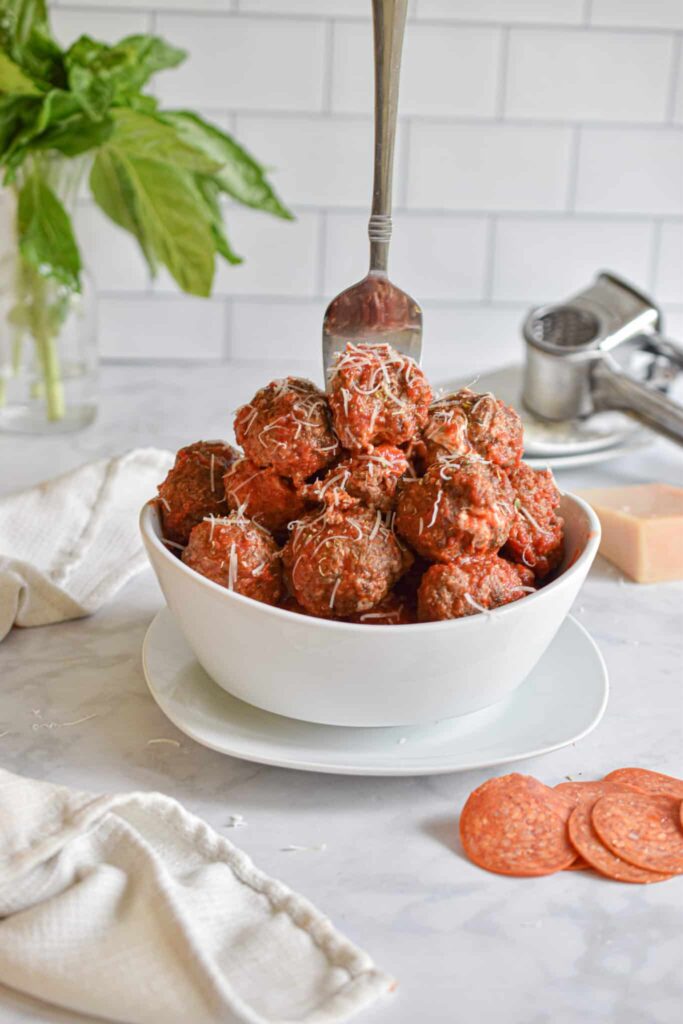 Pepperoni Pizza Meatballs.