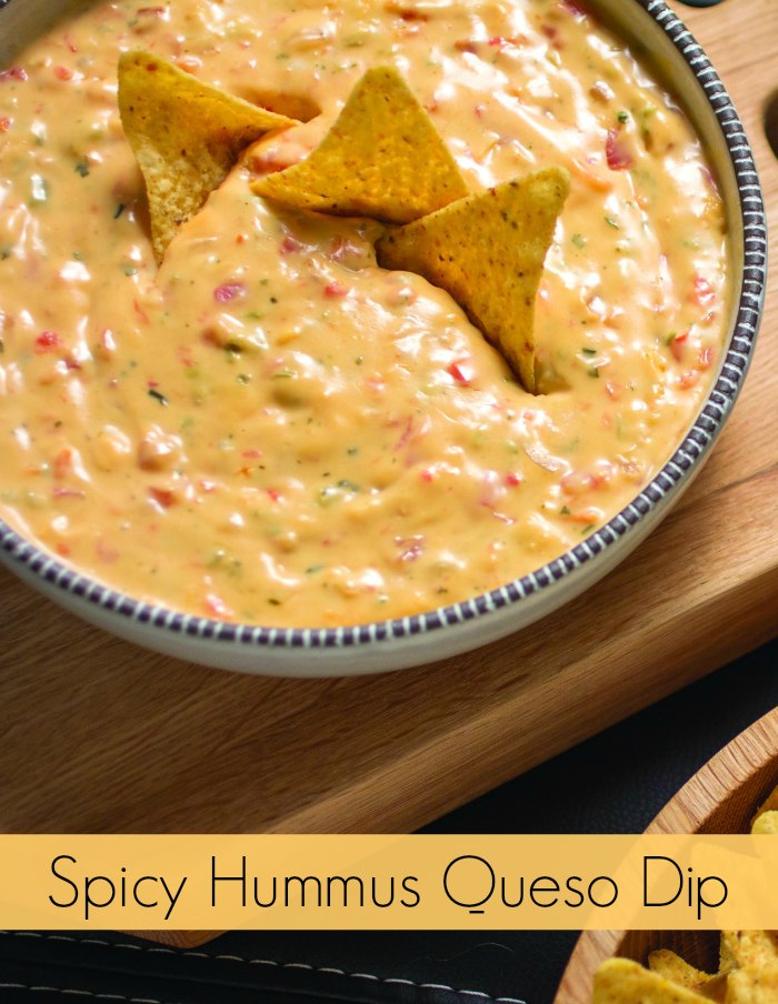 Spicy Hummus Queso Dip.