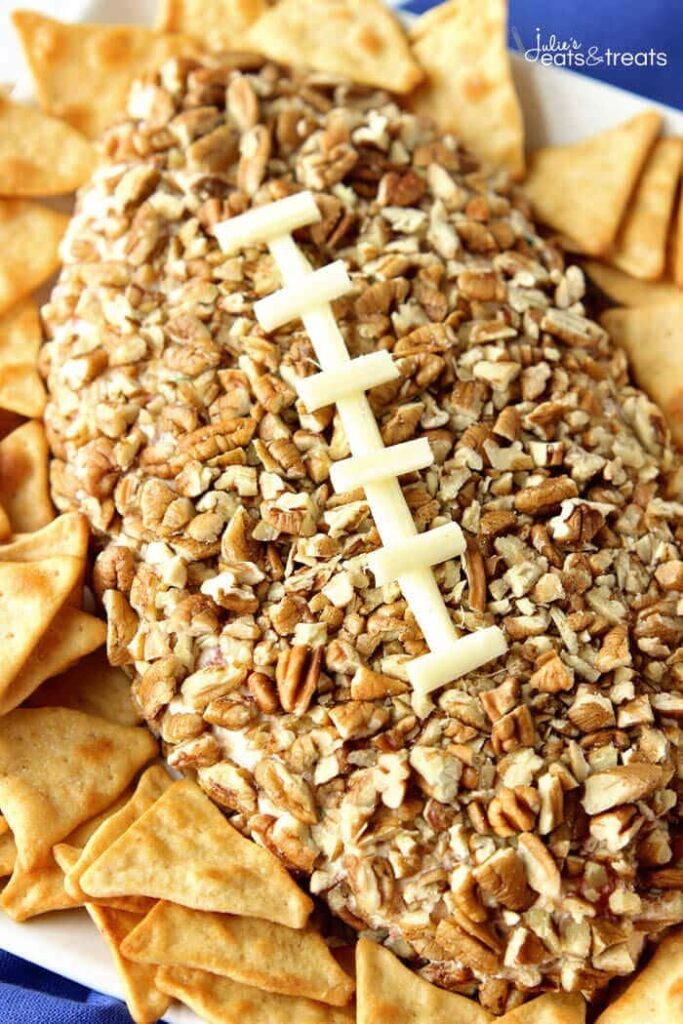 Football Shaped Cheese Ball.