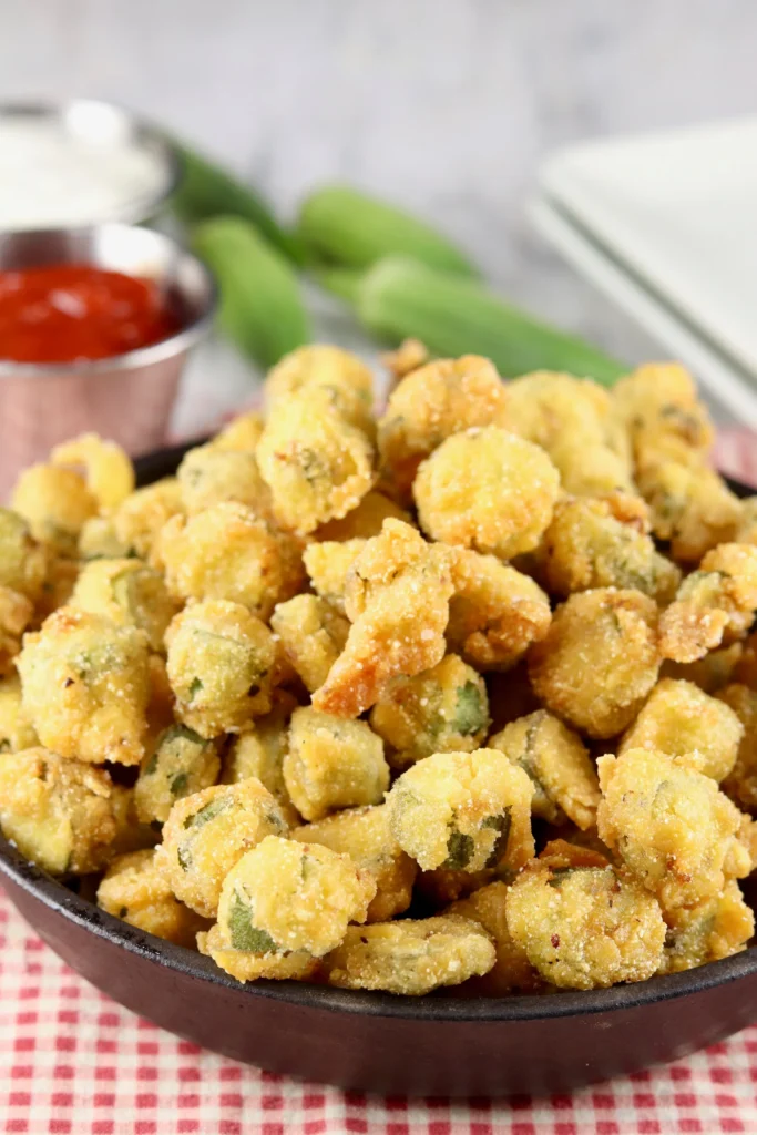 Fried okra side dish for fried fish.