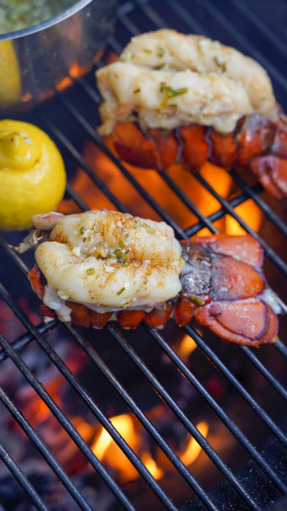 How to grill lobster tails.