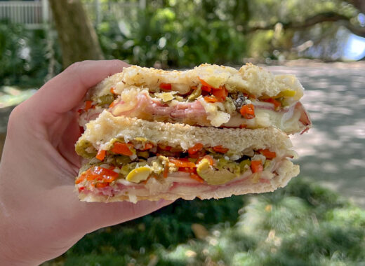Muffuletta, one of the best things to eat in New Iberia, Louisiana.
