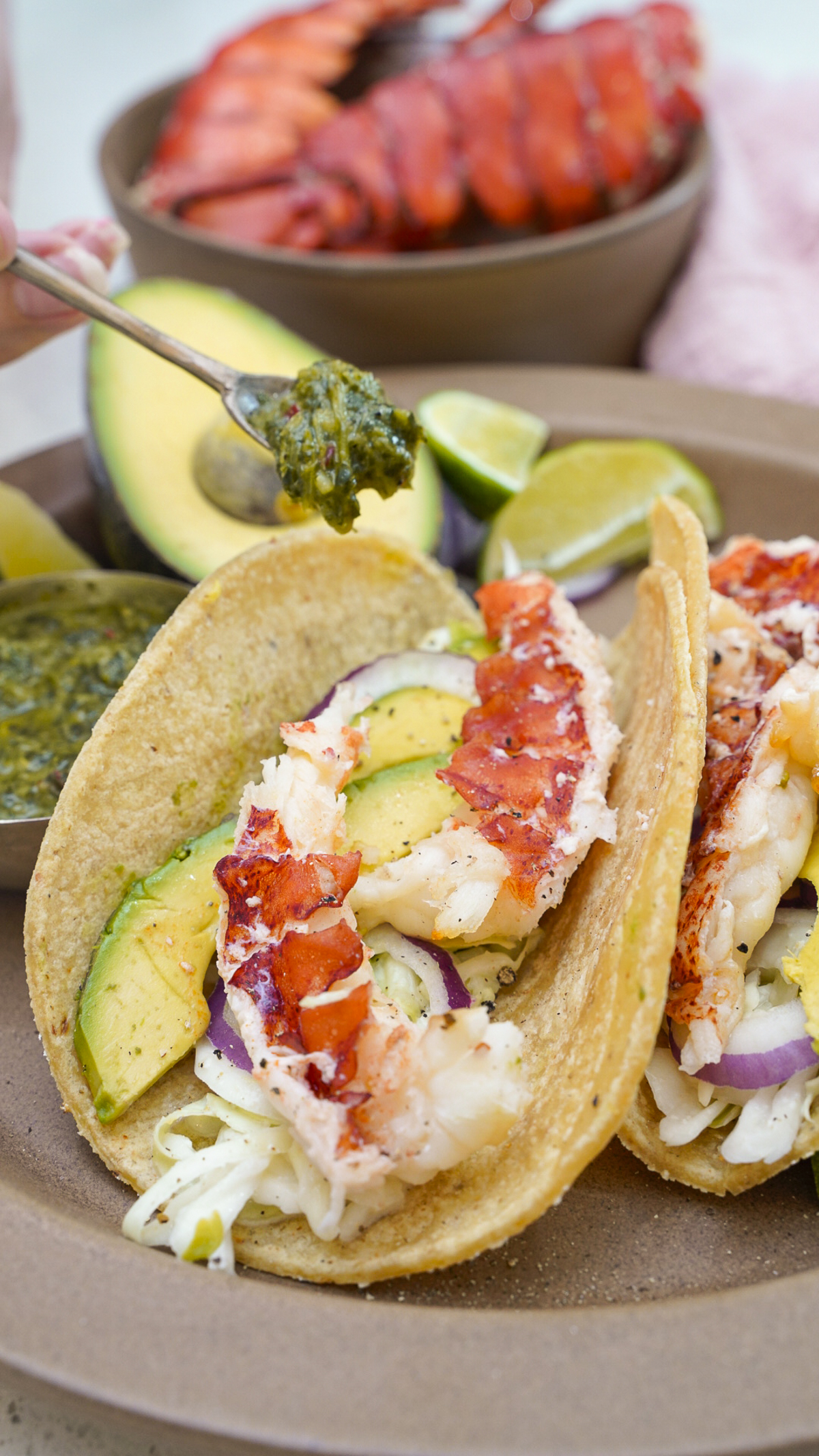 Lobster Taco Recipe with Homemade Citrus Slaw Couple in the Kitchen