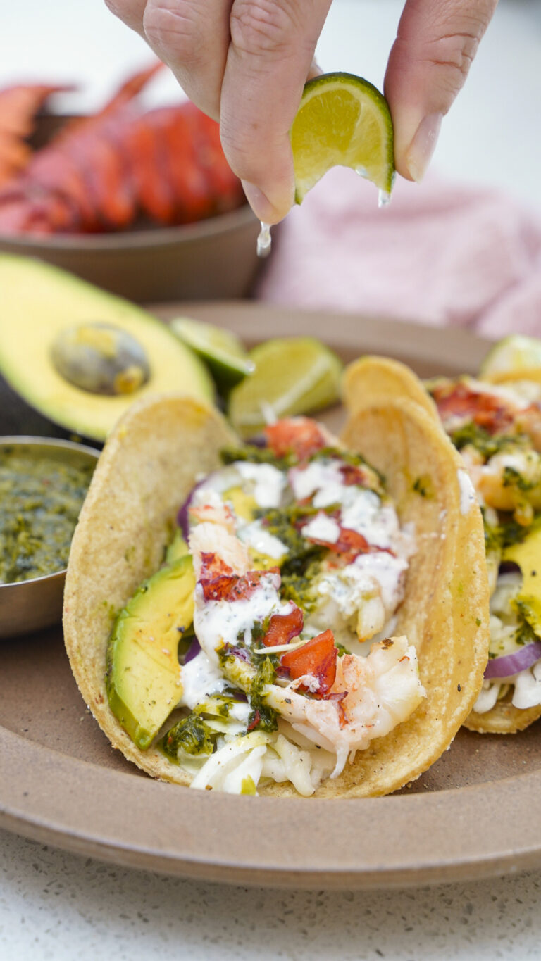 Lobster Taco Recipe with Homemade Citrus Slaw Couple in the Kitchen