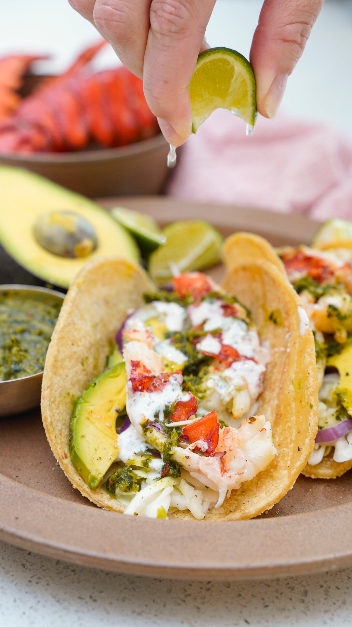 Lobster Taco Recipe with Homemade Citrus Slaw Couple in the Kitchen