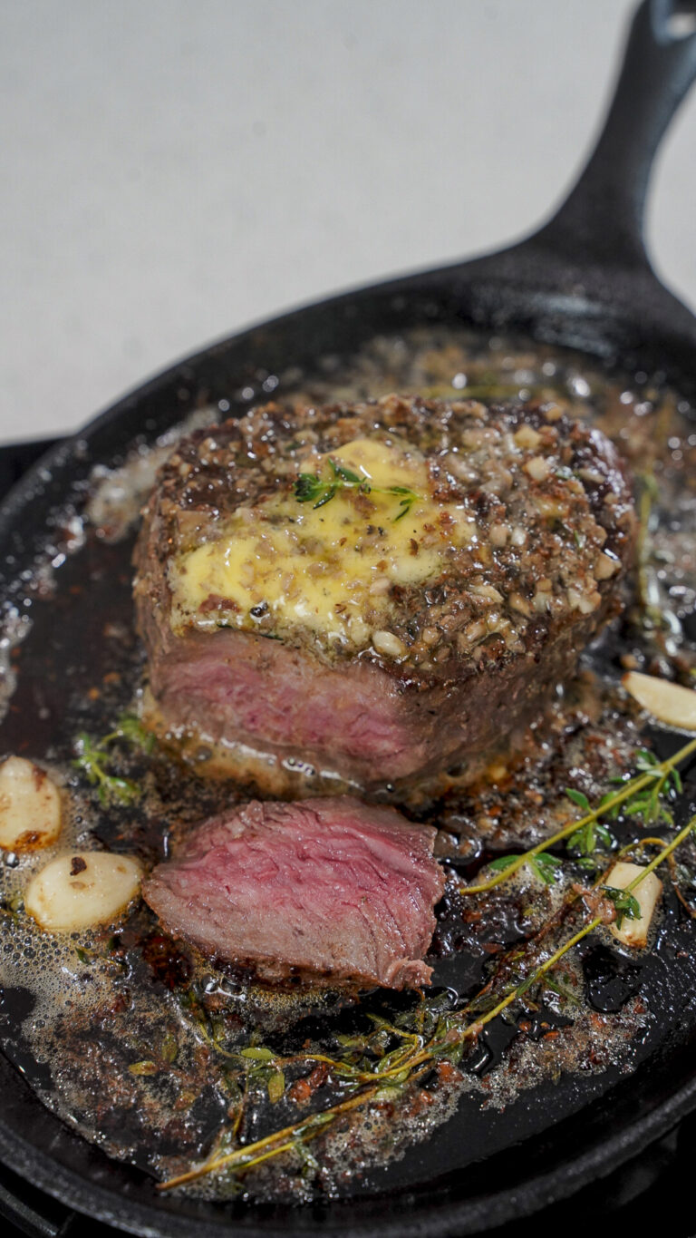 Mushroom Garlic Butter Recipe for Steak Couple in the Kitchen