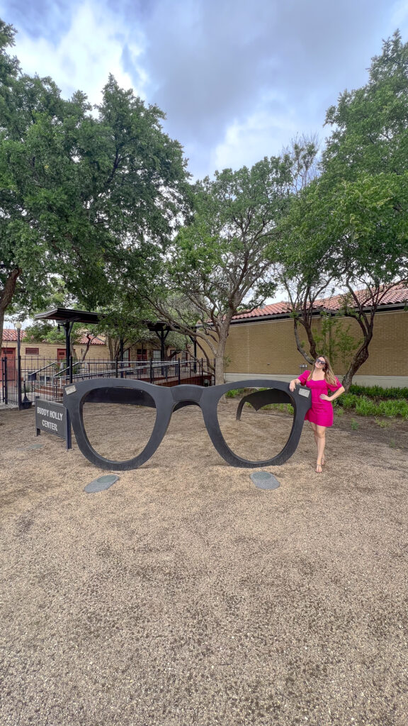 Outside the Buddy Holly Center in Lubbock Texas.