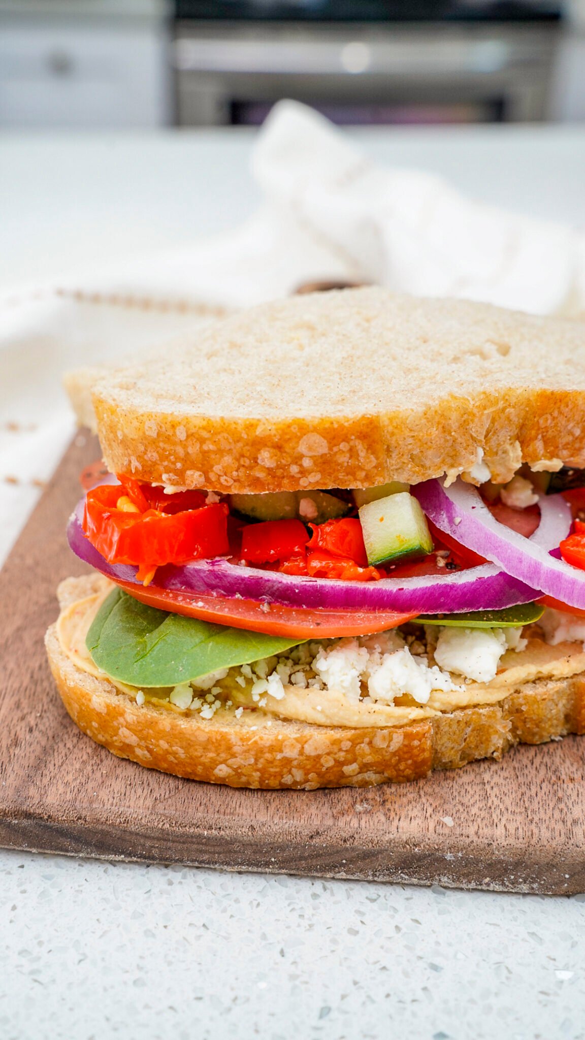 Panera Bread Mediterranean Veggie Sandwich Recipe Couple In The Kitchen Panera Bread Mediterranean Veggie Sandwich Recipe 05 1152x2048
