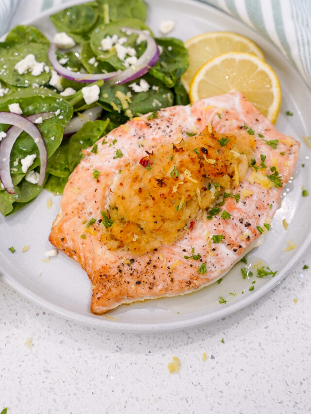 Crab Stuffed Salmon Recipe | Couple in the Kitchen