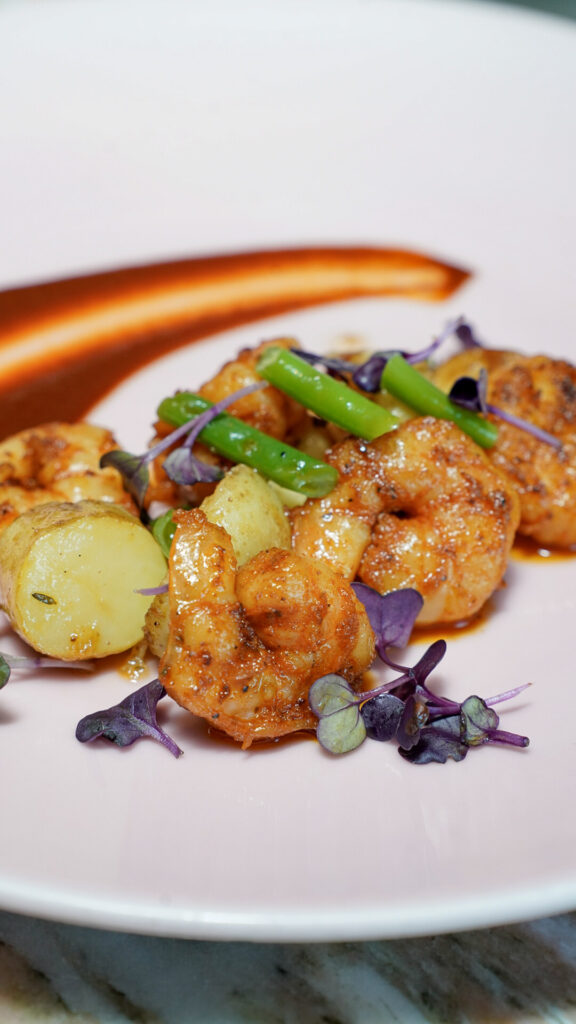 Mexican shrimp dish Virgin Voyages food