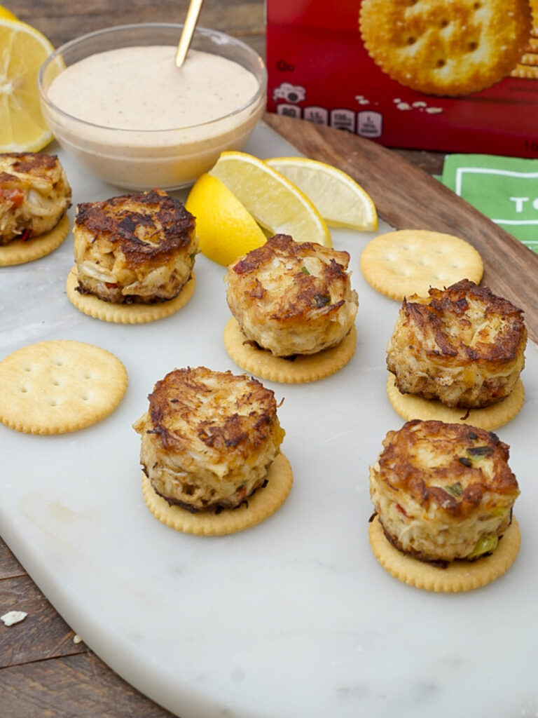 Appetizer Crab Cake Recipe with Ritz Crackers.