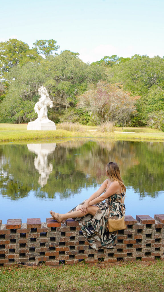 Myrtle beach in fall brookgreen sculpture pose with karen 