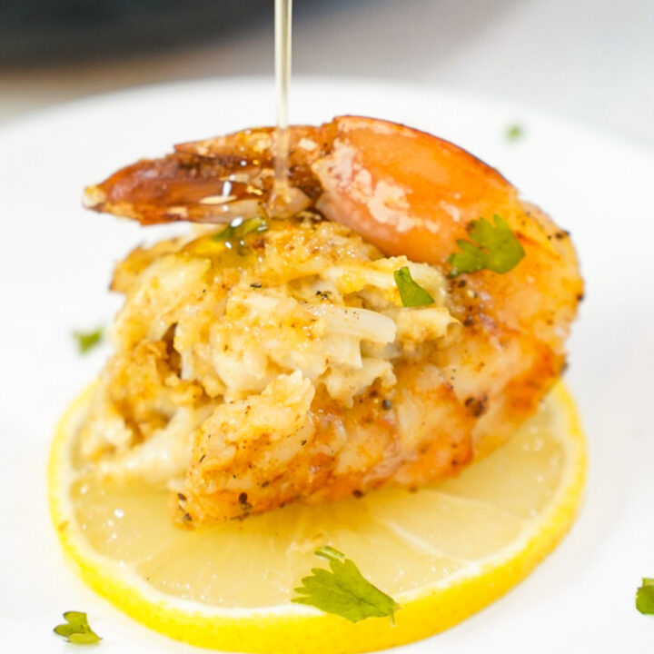 Garlic butter crab stuffed shrimp recipe.