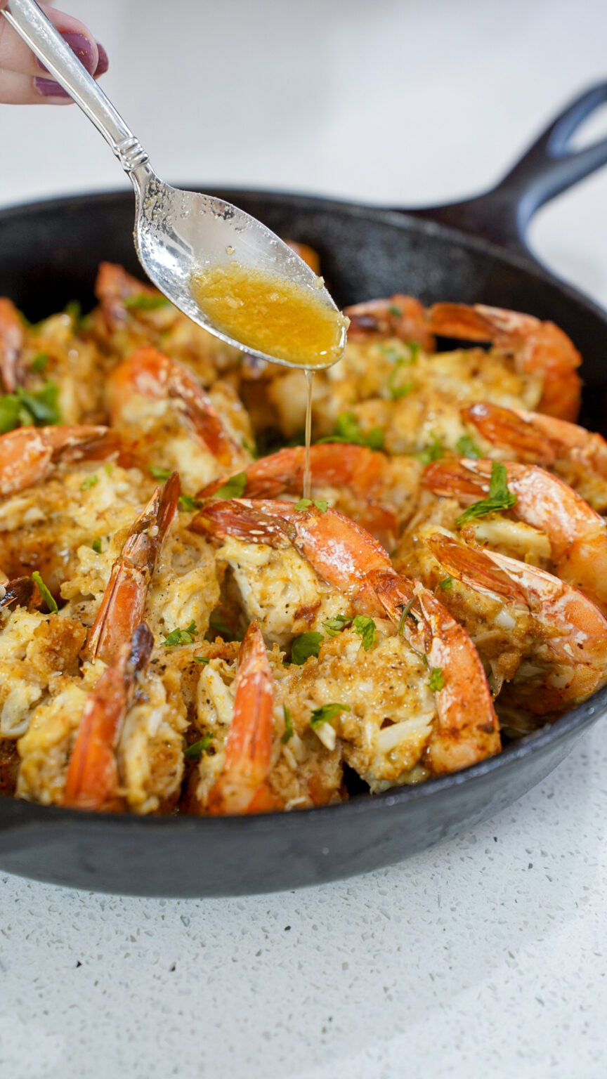 Baked Jumbo Stuffed Shrimp Recipe with Crabmeat | Couple in the Kitchen